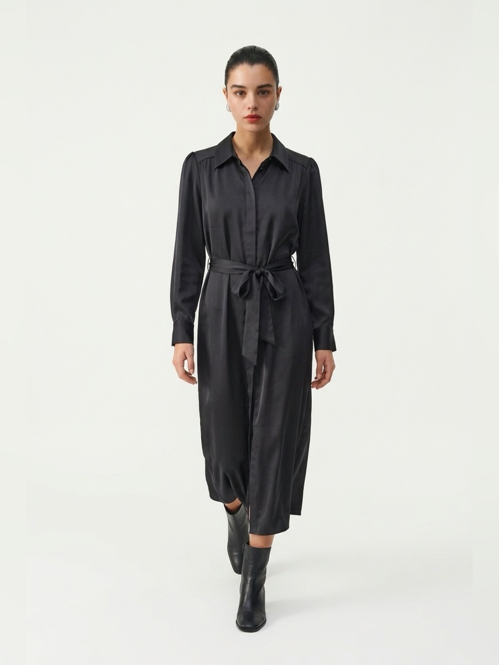 A line satiny dress